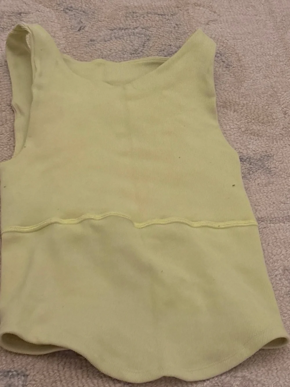 Yellow free people tank top with open back